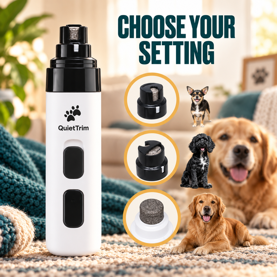Choose the QuietTrim port and speed setting for your dog